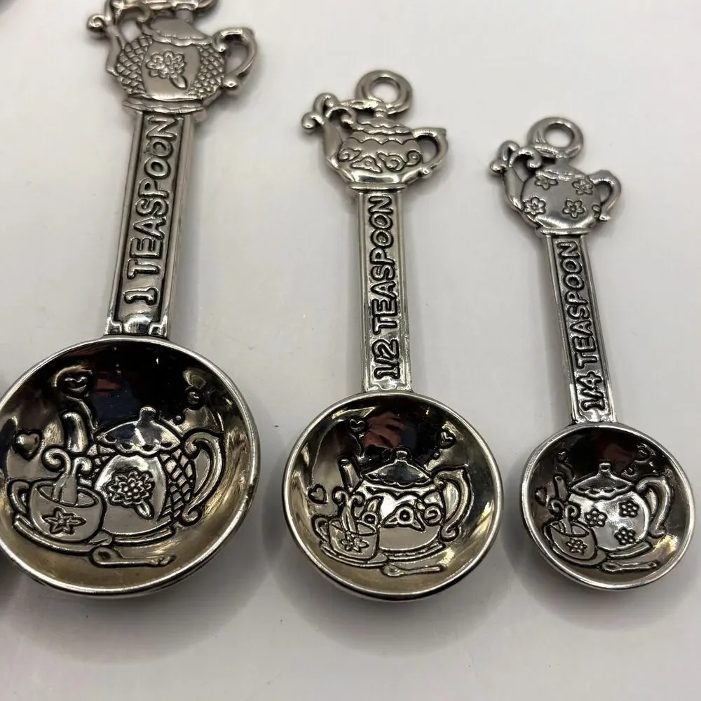 Ganz Teapot 4 Piece Measuring Spoons Set - Teapot Theme